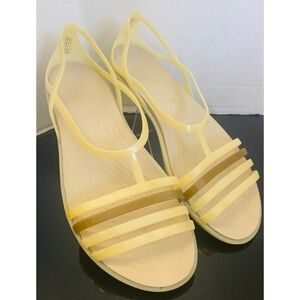 Women's Crocs Sandals Size 11 Yellow and Brown